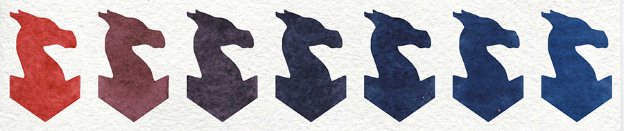 Cherry Quinacridone Red by Roman Szmal Aquarius and Prussian Blue by Golden QOR watercolor paints mixing swatch